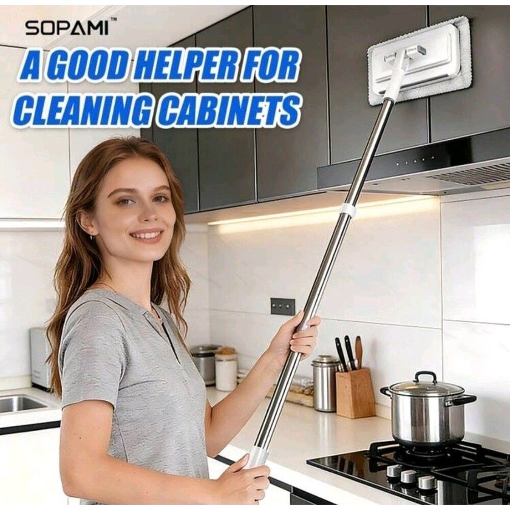 Multi-Functional Flat Mop Adjustable Handle One-Click Release - Picture 3 of 6